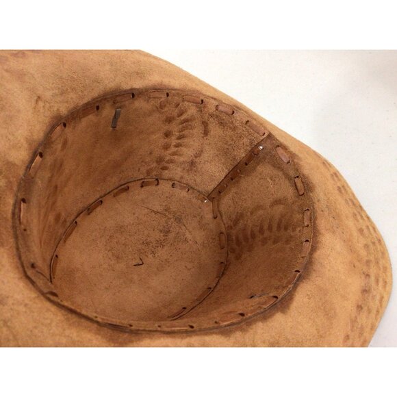 Hand Tooled Leather Cowboy Rancher Hat Western Aztec Style Womens Small - Picture 8 of 8